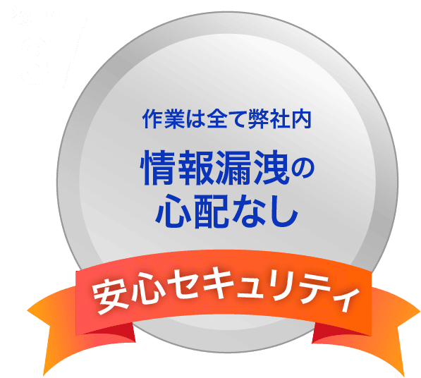 Point03 作業は全て弊社内 情報漏洩の心配なし 安心セキュリティ